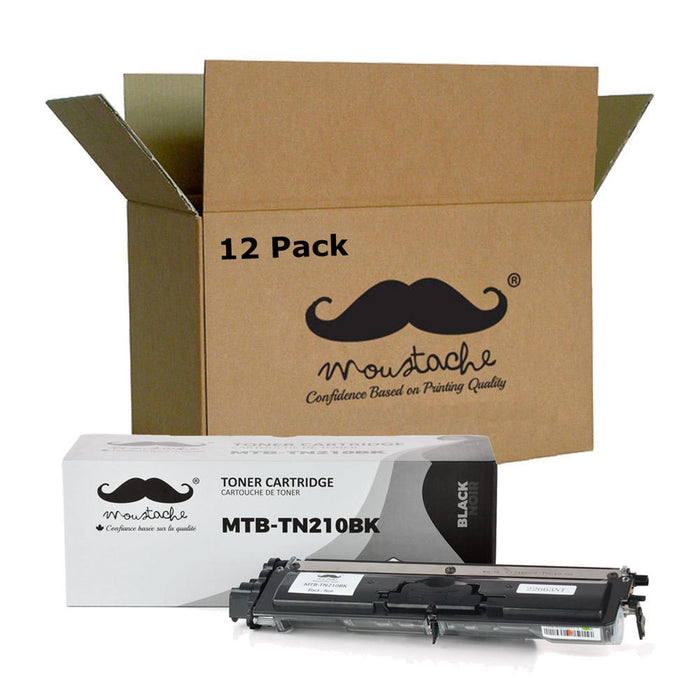 Brother TN-210BK Compatible Black Toner Cartridge - Moustache® - 12/Pack