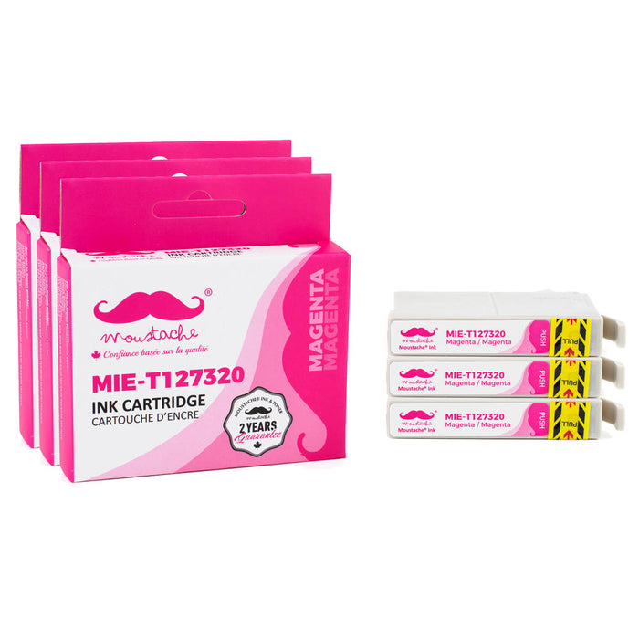 Epson 127 T127320 Compatible Magenta Ink Cartridge Extra High Yield - Moustache® - 3/Pack