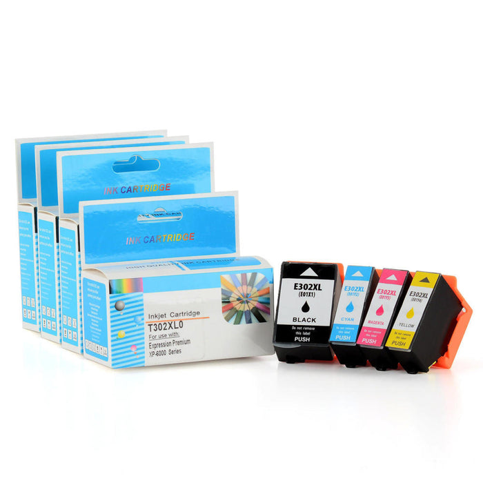 Epson T302XL Compatible Ink Cartridge Combo BK/C/M/Y High Yield
