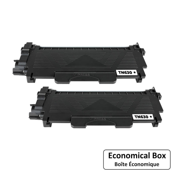Brother TN630 Compatible Black Toner Cartridge - Economical Box - 2/Pack