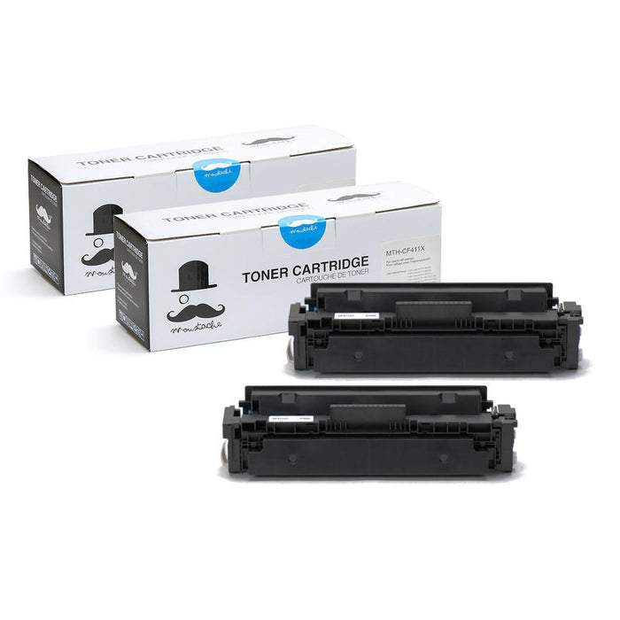 Compatible HP 410X CF411X Cyan Toner Cartridge High Yield - Moustache® - 2/Pack