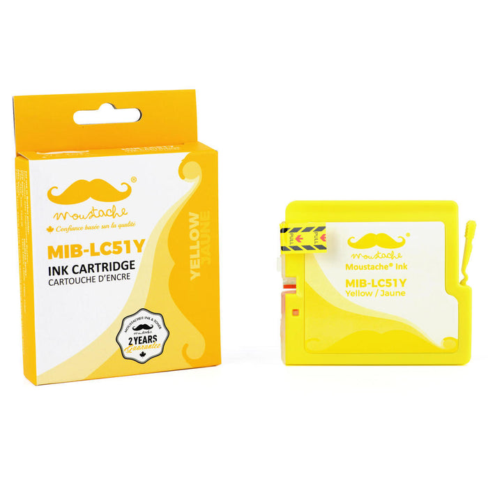 Brother LC51Y Compatible Yellow Ink Cartridge - Moustache® - 1/Pack