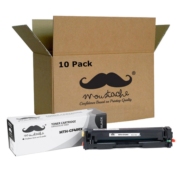 Compatible HP 201X CF400X Black Toner Cartridge High Yield - Moustache® - 10/Pack