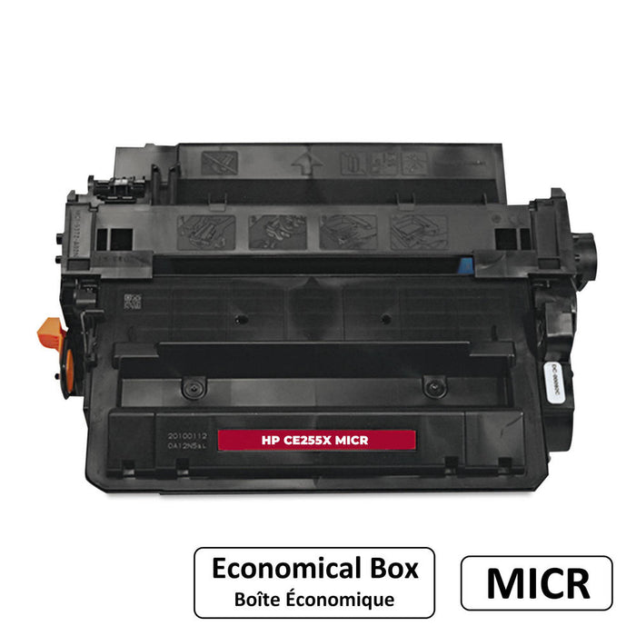 Compatible HP 55X CE255X MICR Black Toner Cartridge High Yield - Economical Box