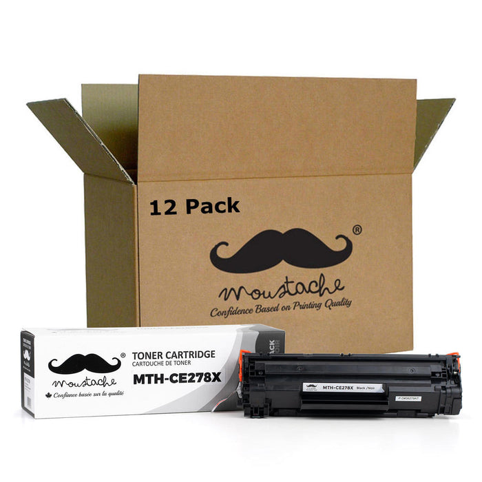 Compatible HP 78X CE278X Black Toner Cartridge High Yield - Moustache® - 12/Pack
