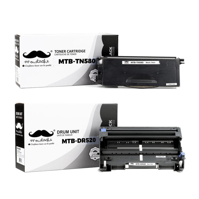 Brother TN580 DR520 Compatible Toner Cartridge and Drum Combo - Moustache®