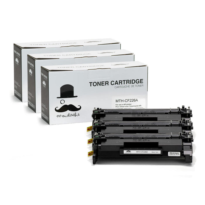 Compatible HP 26A CF226A Black Toner Cartridge - Moustache® - 3/Pack