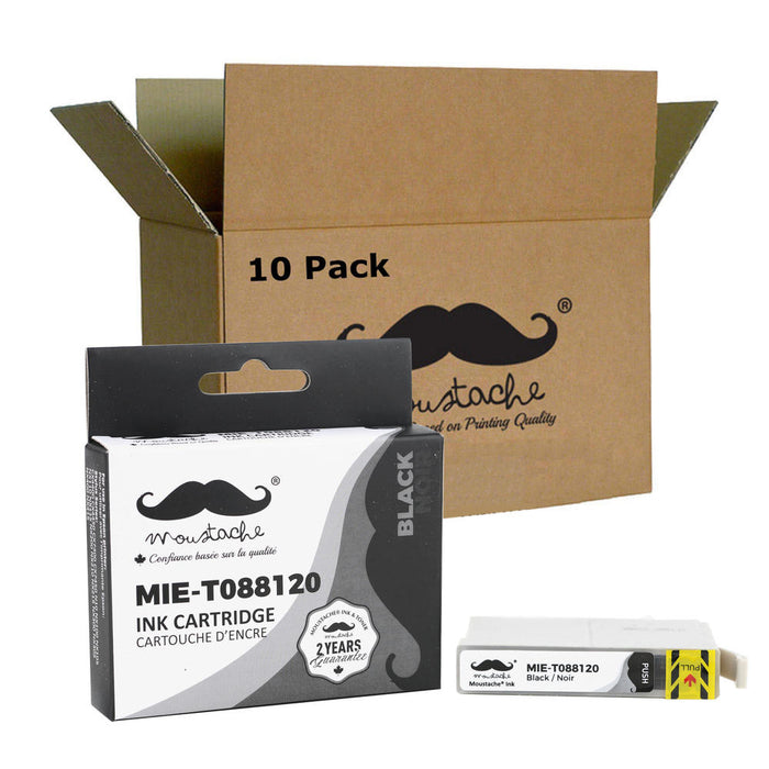 Epson 88 T088120 Compatible Black Ink Cartridge - Moustache® - 10/Pack