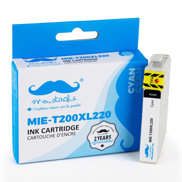 Epson 200 T200XL220 Compatible Cyan Ink Cartridge High Yield - Moustache® - 1/Pack
