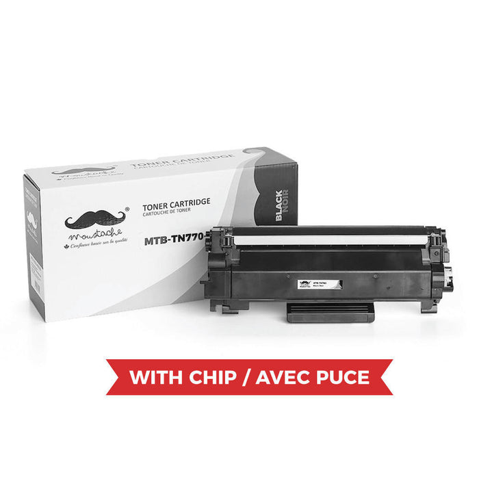 Brother TN770 Compatible Black Toner Cartridge Extra High Yield - With Chip - Moustache® - 1/Pack