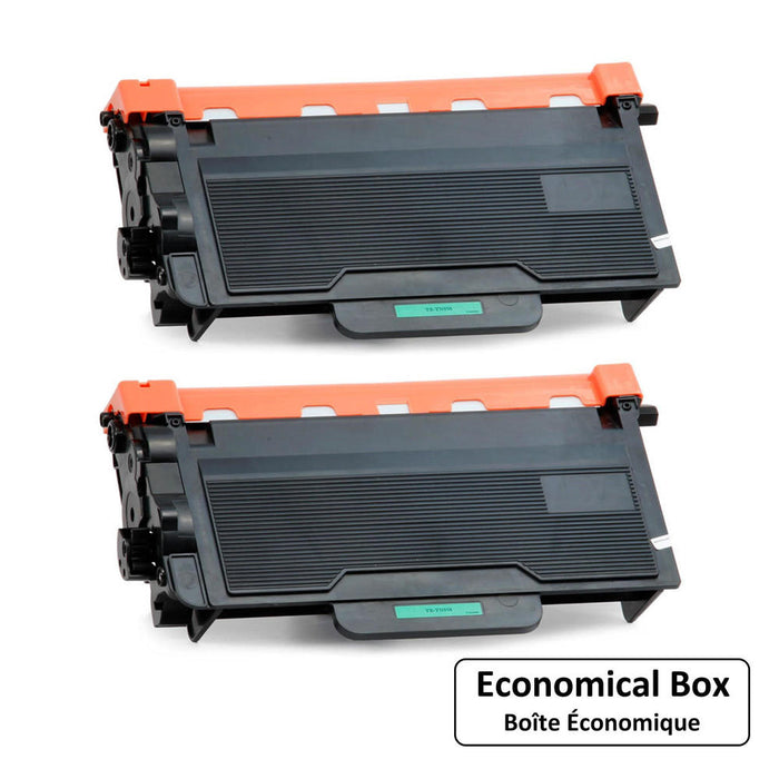 Brother TN850 Compatible Black Toner Cartridge High Yield Version of TN820 2 Pack - Economical Box