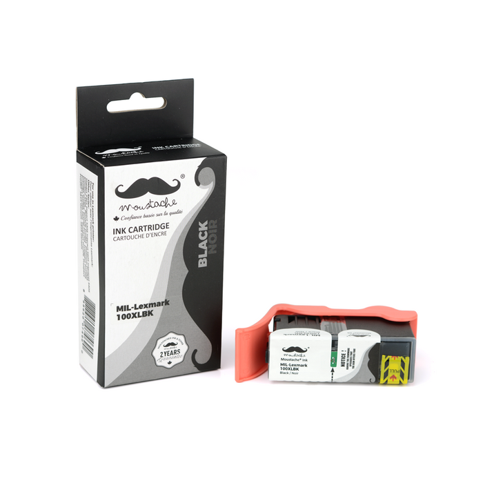 Lexmark 100XL 14N1068 14N1053 Compatible Black Ink Cartridge High Yield - Moustache®