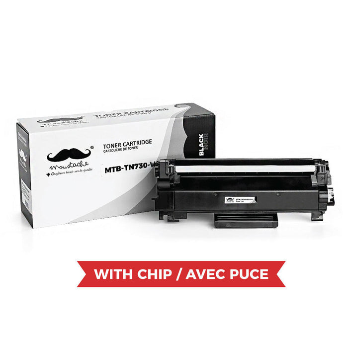 Brother TN730 Compatible Black Toner Cartridge - With Chip - Moustache® - 1/Pack