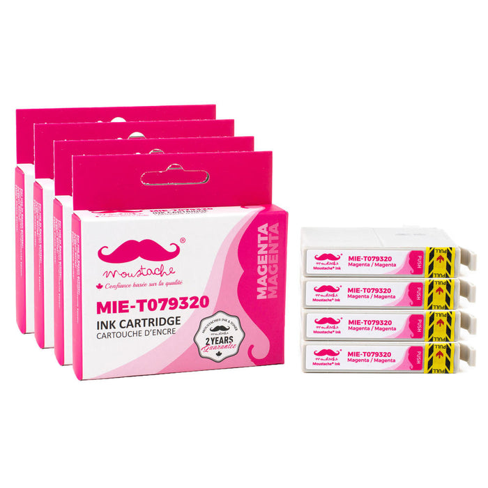 Epson 79 T079320 Compatible Magenta Ink Cartridge High Yield - Moustache® - 4/Pack