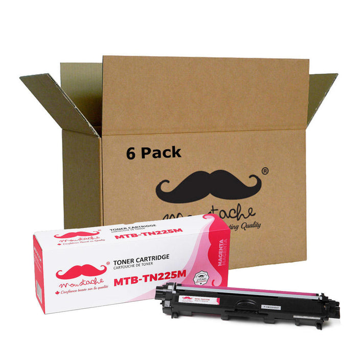 Brother TN225 Compatible Magenta Toner Cartridge High Yield - Moustache® - 6/Pack