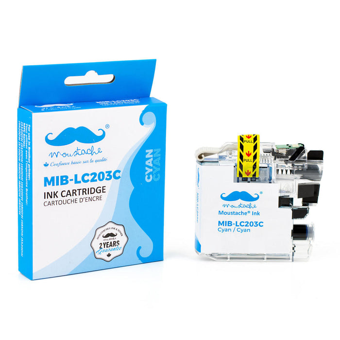Brother LC203C Compatible Cyan Ink Cartridge High Yield - Moustache® - 1/Pack