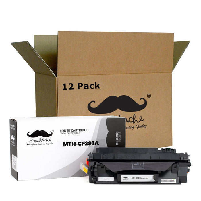 Compatible HP 80A CF280A Black Toner Cartridge - Moustache® - 12/Pack