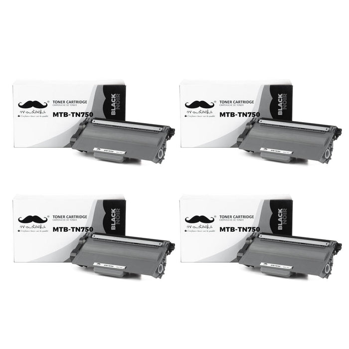 Brother TN750 Compatible Black Toner Cartridge - Moustache® - 4/Pack