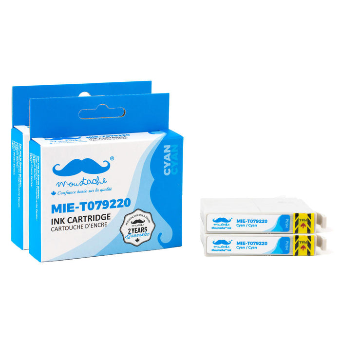 Epson 79 T079220 Compatible Cyan Ink Cartridge High Yield - Moustache® - 2/Pack
