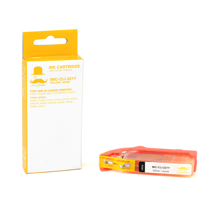 Canon CLI-221Y Compatible Yellow Ink Cartridge (2949B001) - Moustache®