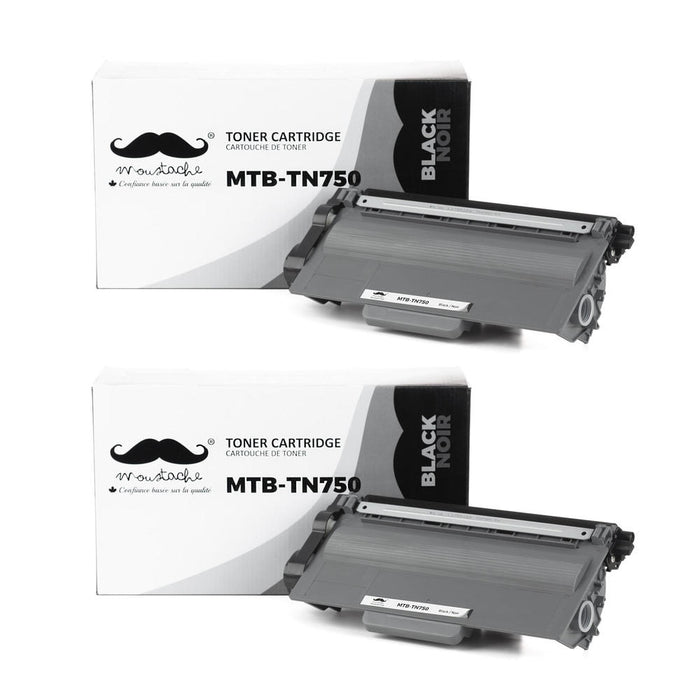 Brother TN750 Compatible Black Toner Cartridge - Moustache® - 2/Pack