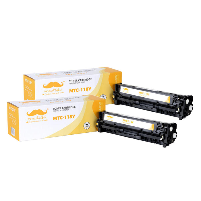 Canon 118Y 2659B001AA Remanufactured Yellow Toner Cartridge - Moustache® - 2/Pack