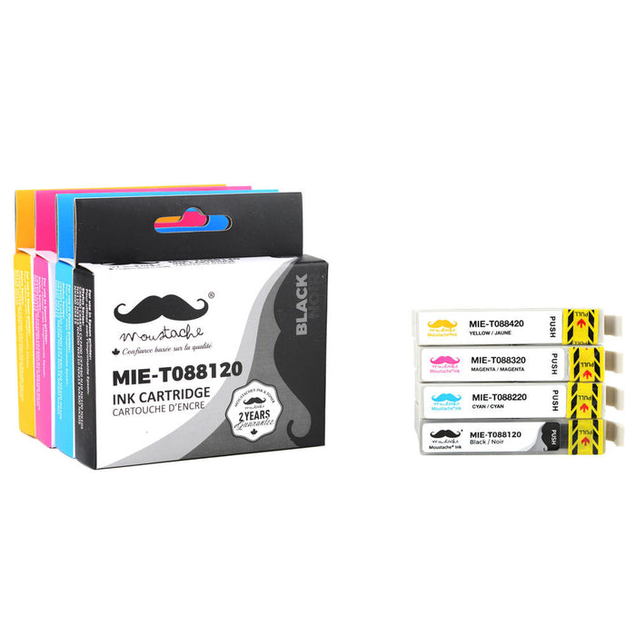 Epson 88 T088 Compatible Ink Cartridge Combo BK/C/M/Y - Moustache®