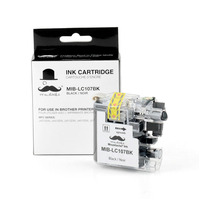 Brother LC107BK Compatible Black Ink Cartridge Extra High Yield - Moustache®