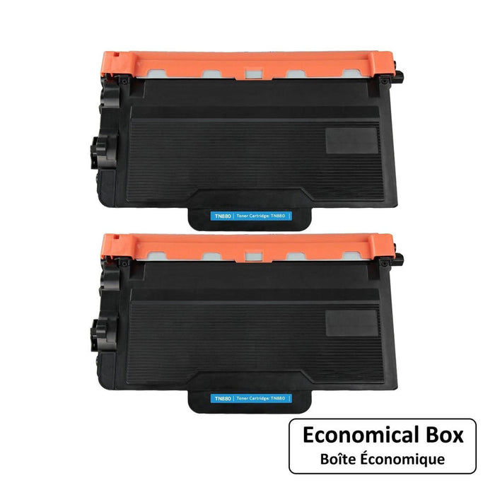 Brother TN880 Compatible Black Toner Cartridge Extra High Yield 2 Pack - Economical Box