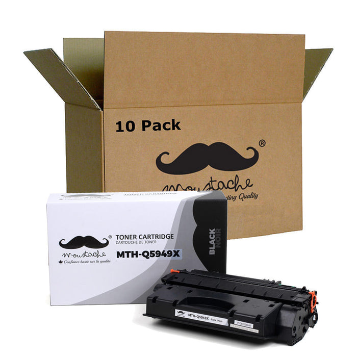 Compatible HP 49X Q5949X Black Toner Cartridge High Yield - Moustache® - 10/Pack