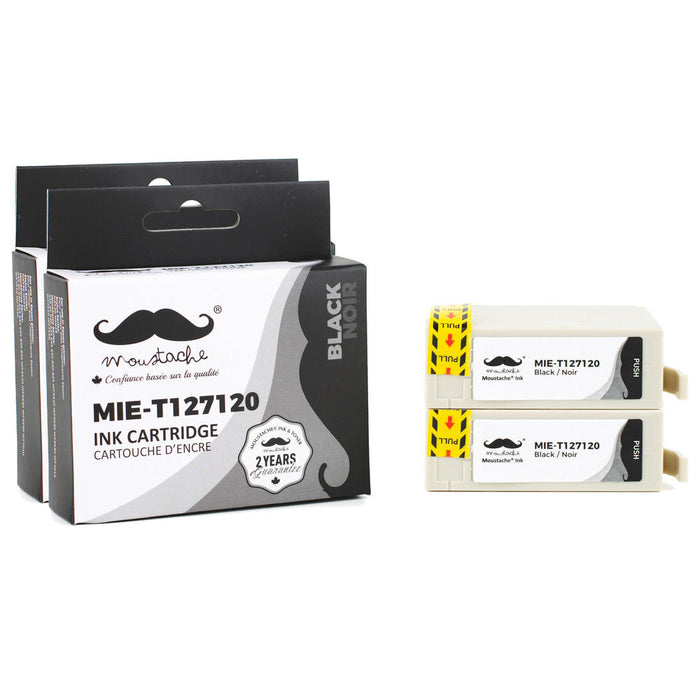 Epson 127 T127120 Compatible Black Ink Cartridge Extra High Yield - Moustache® - 2/Pack