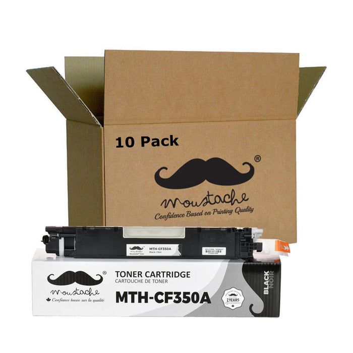 Compatible HP 130A CF350A Black Toner Cartridge - Moustache® - 10/Pack