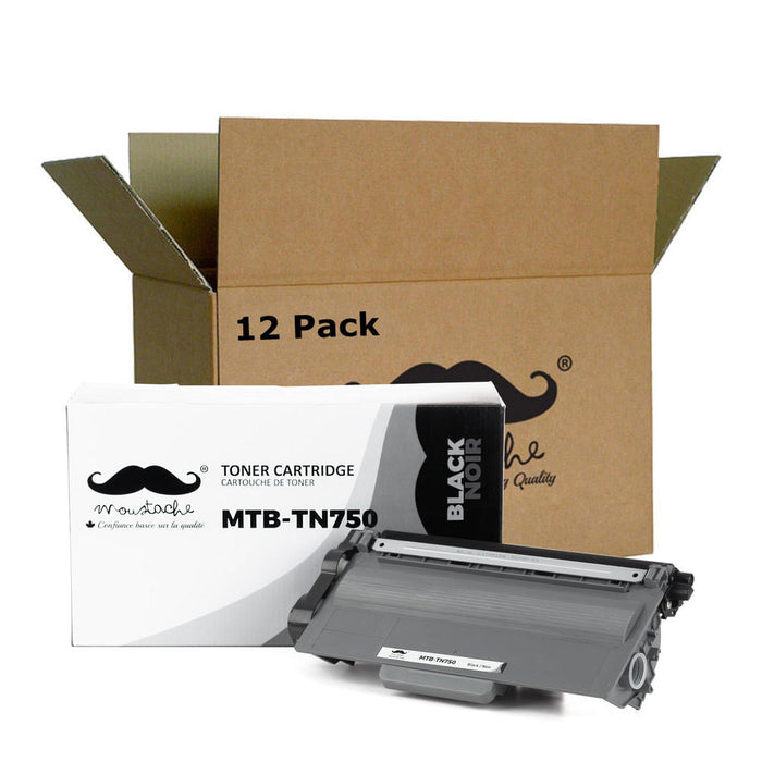 Brother TN750 Compatible Black Toner Cartridge - Moustache® - 12/Pack