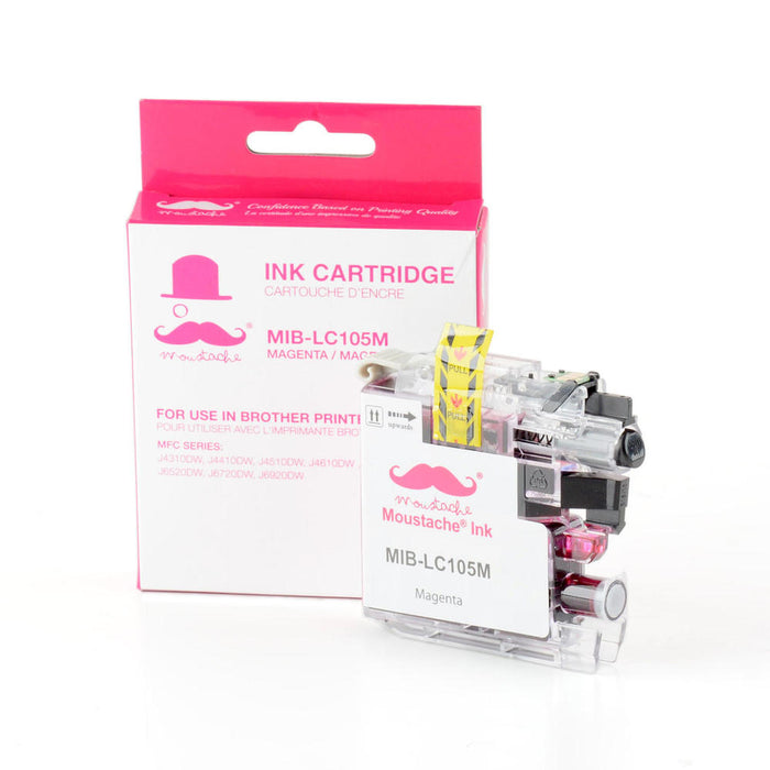 Brother LC105M Compatible Magenta Ink Cartridge High Yield - Moustache®