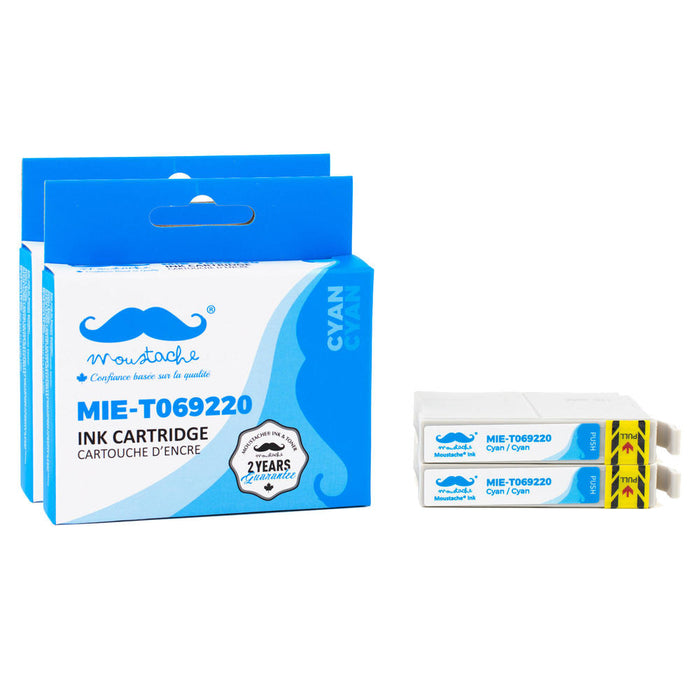 Epson 69 T069220 Compatible Cyan Ink Cartridge - Moustache® - 2/Pack