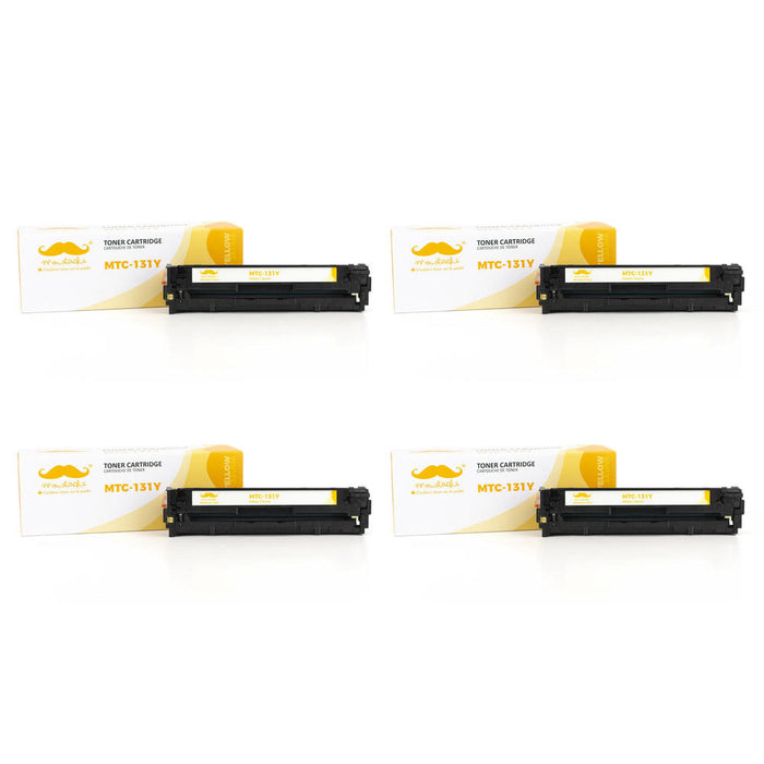 Canon 131Y 6269B001AA Remanufactured Yellow Toner Cartridge - Moustache® - 4/Pack