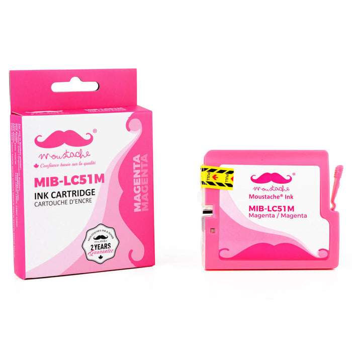 Brother LC51M Compatible Magenta Ink Cartridge - Moustache® - 1/Pack