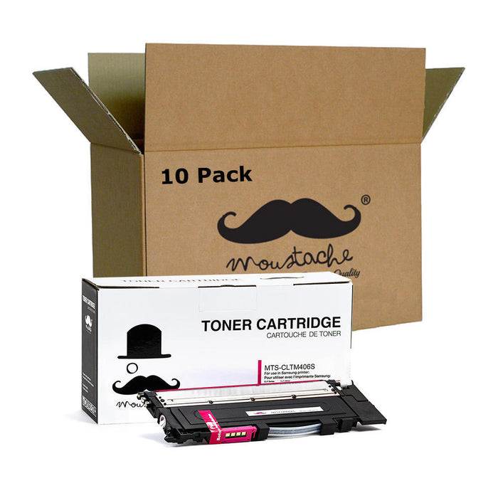 Samsung CLT-M406S SU256A Compatible Magenta Toner Cartridge - Moustache® - 10/Pack