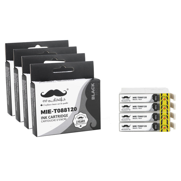 Epson 88 T088120 Compatible Black Ink Cartridge - Moustache® - 4/Pack