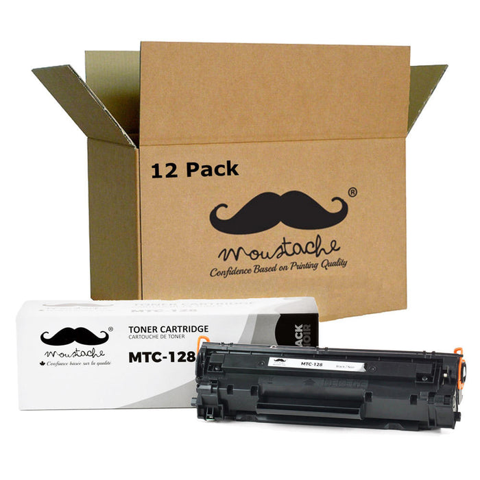 Canon 128 3500B001AA Compatible Black Toner Cartridge - Moustache® - 12/Pack