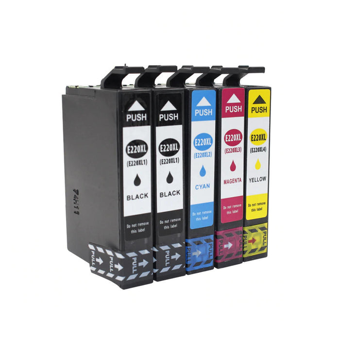 Epson T220XL Compatible Ink Cartridge Combo High Yield BK/C/M/Y - Economical Box