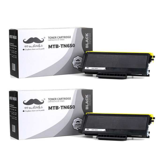 Brother TN650 Compatible Black Toner Cartridge High Yield - Moustache® - 2/Pack