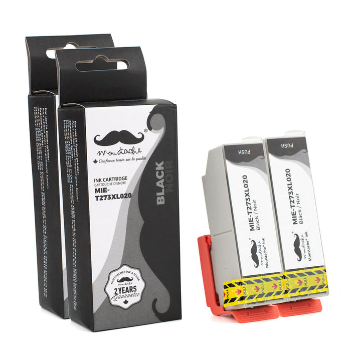 Epson 273 T273XL020 Compatible Black Ink Cartridge High Yield - Moustache® - 2/Pack