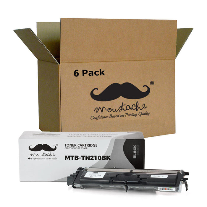 Brother TN-210BK Compatible Black Toner Cartridge - Moustache® - 6/Pack