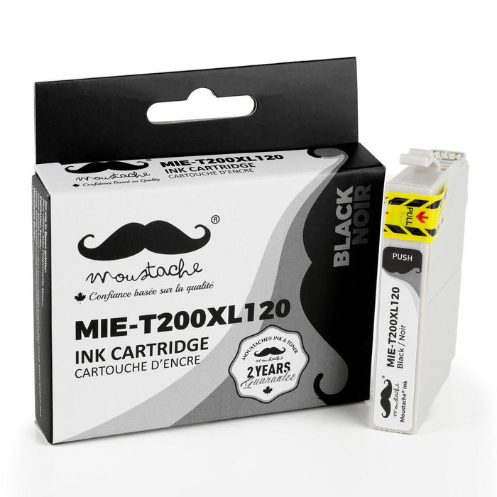 Epson 200 T200XL120 Compatible Black Ink Cartridge High Yield - Moustache® - 1/Pack