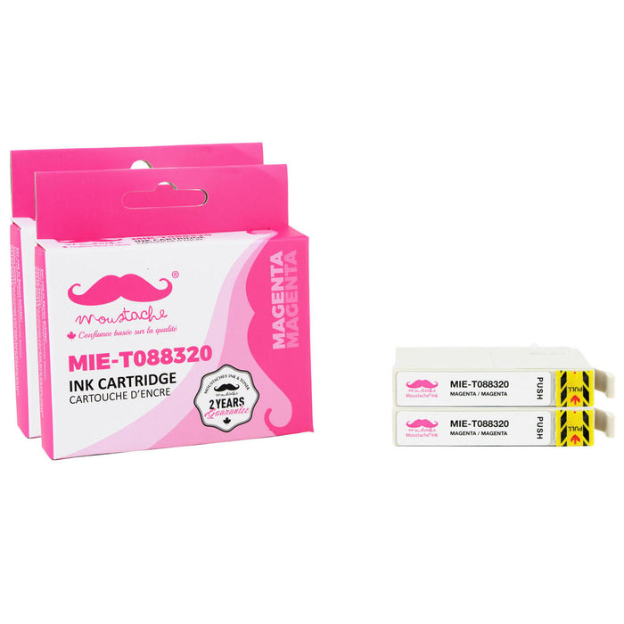 Epson 88 T088320 Compatible Magenta Ink Cartridge - Moustache® - 2/Pack