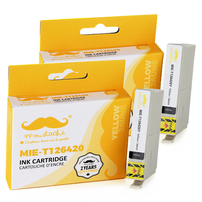 Epson 126 T126420 Compatible Yellow Ink Cartridge High Yield - Moustache® - 2/Pack