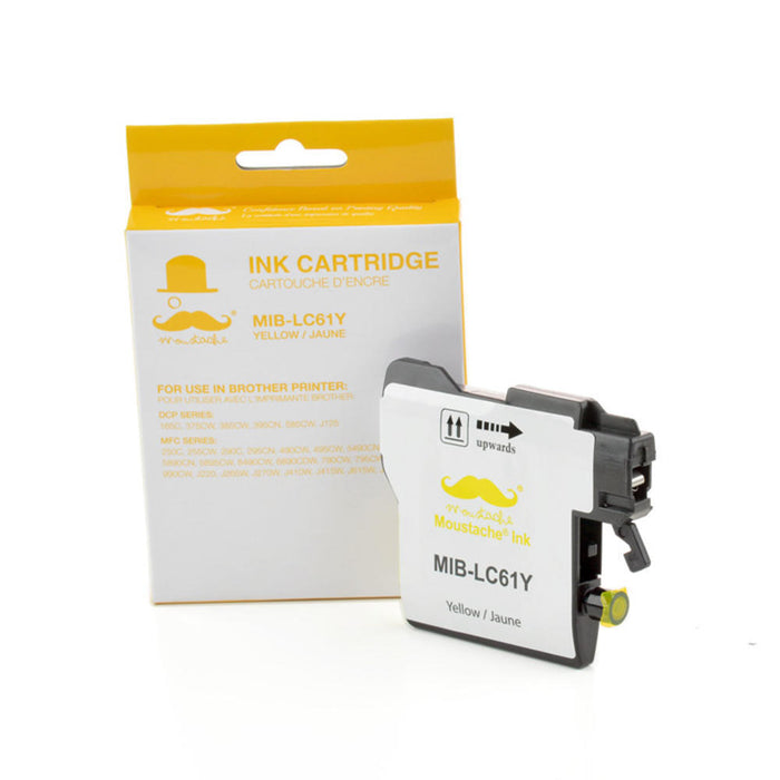 Brother LC61Y Compatible Yellow Ink Cartridge - Moustache® - 1/Pack