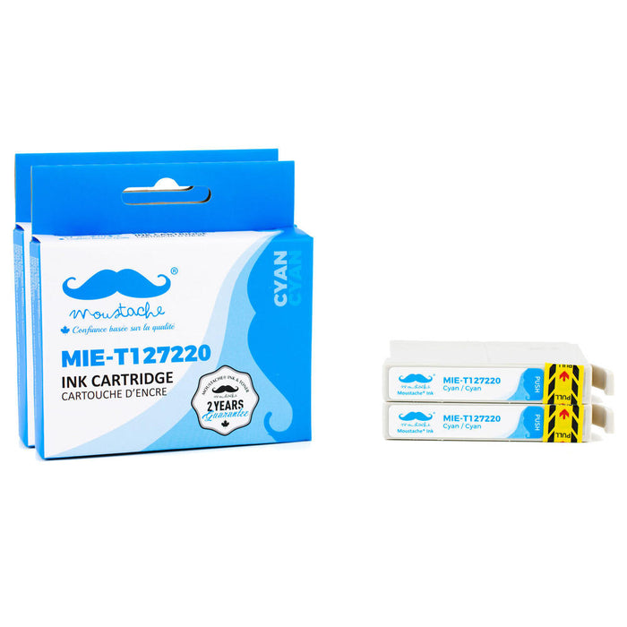 Epson 127 T127220 Compatible Cyan Ink Cartridge Extra High Yield - Moustache® - 2/Pack