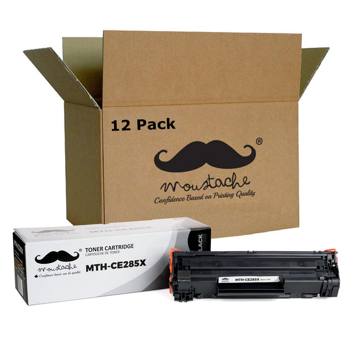 Compatible HP 85X CE285X Black Toner Cartridge High Yield - Moustache® - 12/Pack